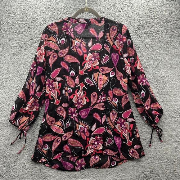 Sunny Leigh Size Large Sheer Long Sleeve Blouse‎ - Picture 7 of 9